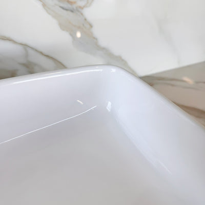 Singapore™ GS0487 – Rectangular Vessel Ceramic Bathroom Sink - 23,6"- White - Bathroom Sink