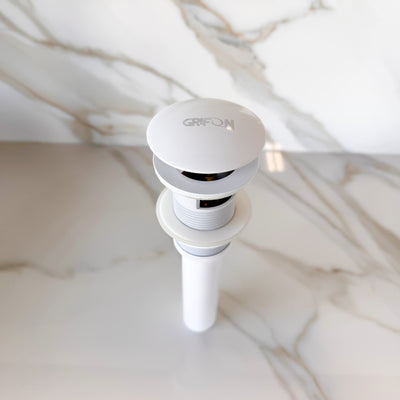 Pop-Up Drain - Bathroom Sink - White