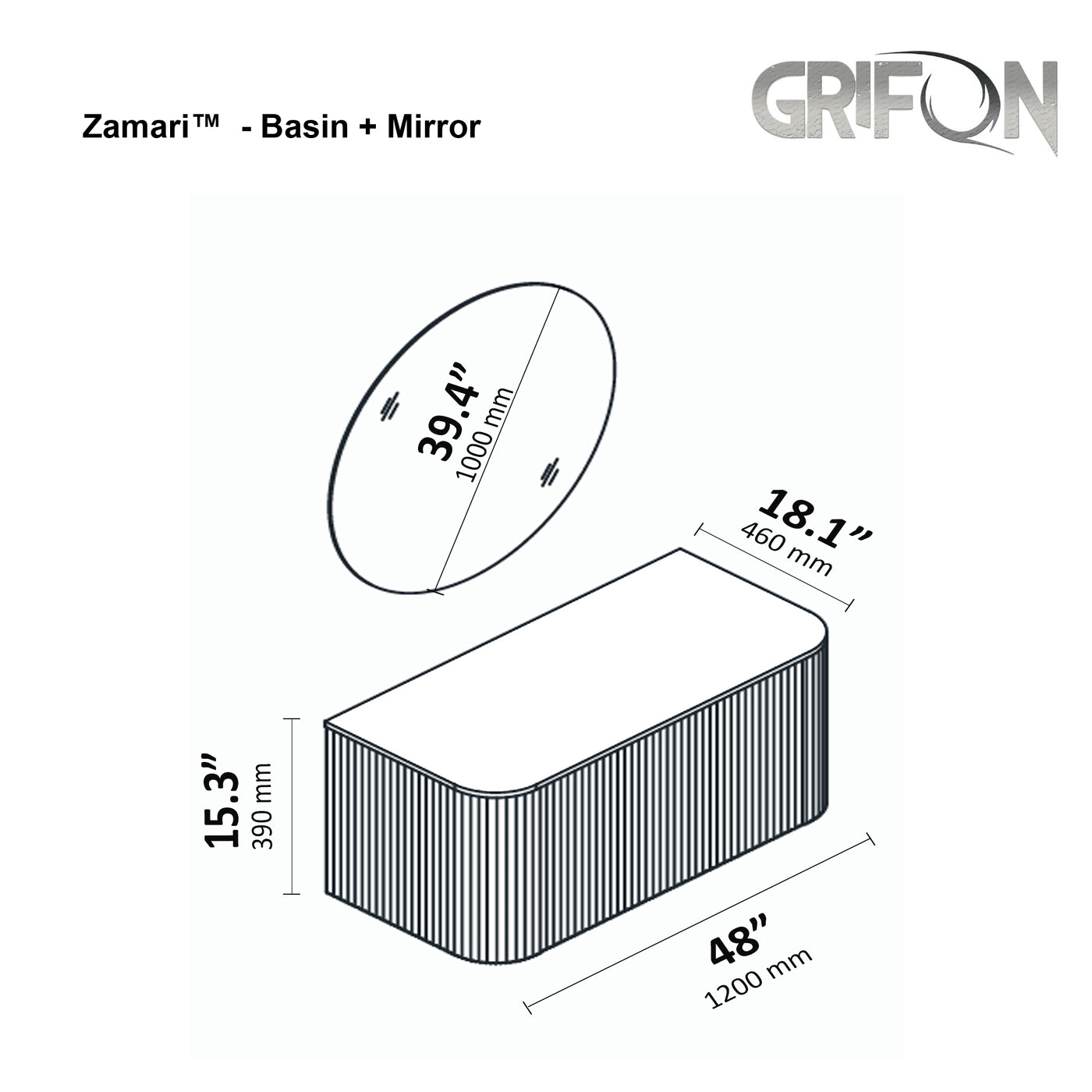 Zamari™ GV320 – Wall-Mounted Bathroom Vanity 31.5