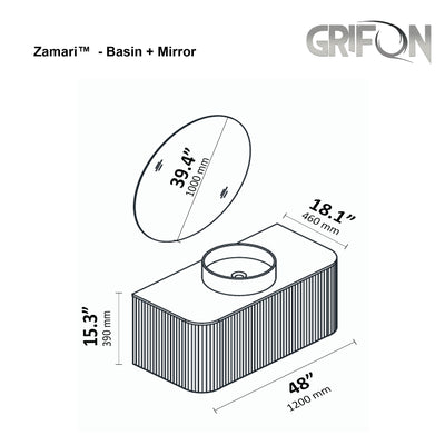 Zamari™ –  Wall-Mounted Bathroom Vanity  31.5", 36" & 48" Sizes