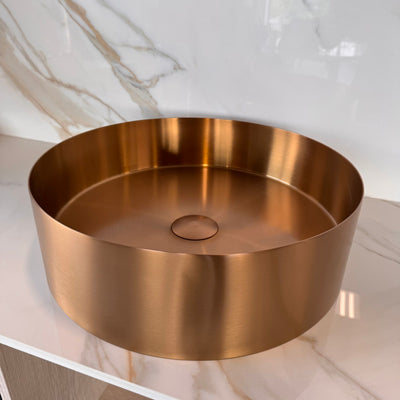 ROKO™ – Single Bowl Rectangular Stainless Steel - 15"- Black & Rose Gold - Bathroom Sink