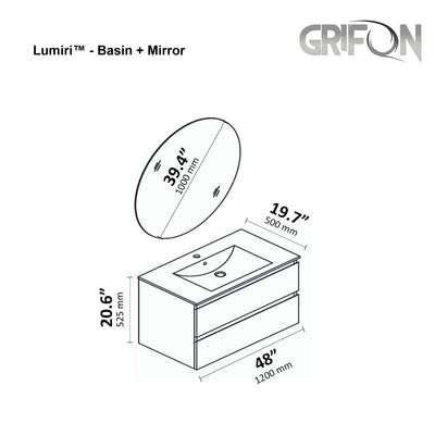 Lumiri™ - Wall-Mounted Bathroom Vanity 36", 48" & 60" Sizes