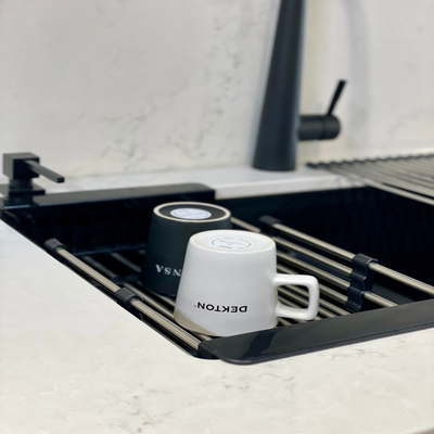 GRIFON adjustable stainless steel basket over the sink