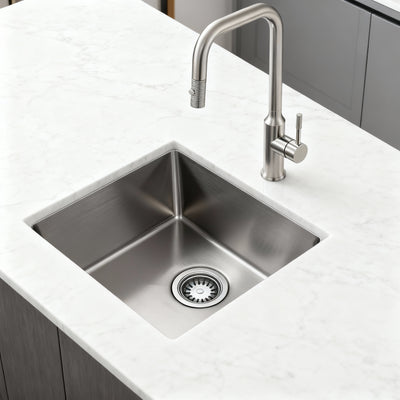 Eterna™ GS308 - Stainless Steel 23" Single bowl Undermount Standard Kitchen sink with accessories