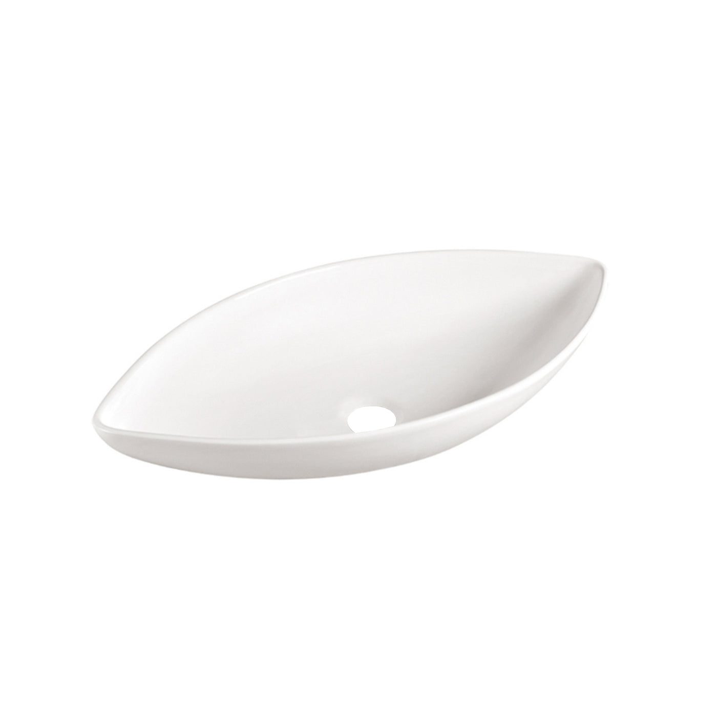 Casa Blanca™ GS0503 – White Ceramic 27.5” Modern Abstract Style Vessel Sink -  Bathroom Sink