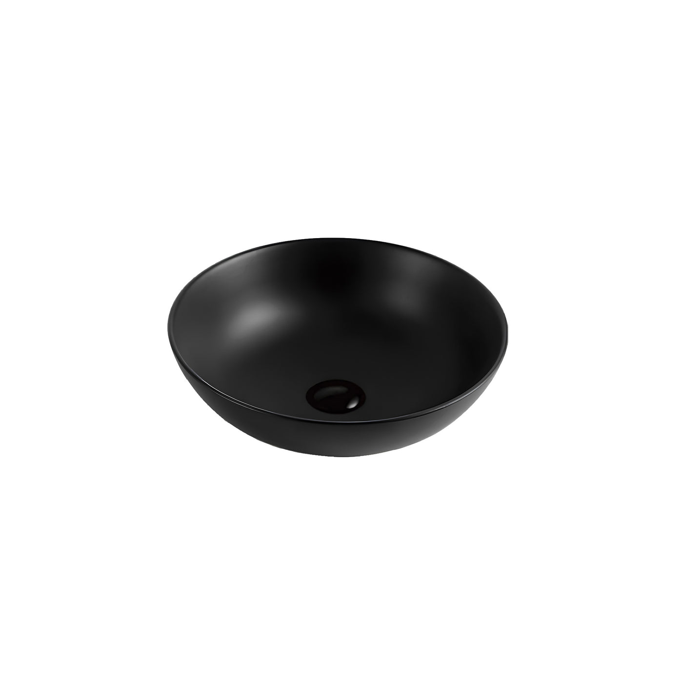 SIDNEY™GSO601C-YA – Round Vessel Ceramic Bathroom Sink - 16"- Black - Bathroom Sink