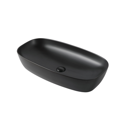 Rectangular Vessel 27,6-in Ceramic Bathroom Sink in Black