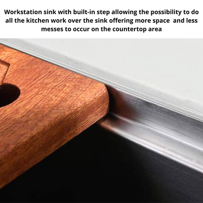 Undermount 60/40 Double Bowl Workstation Kitchen Sink with Accessories