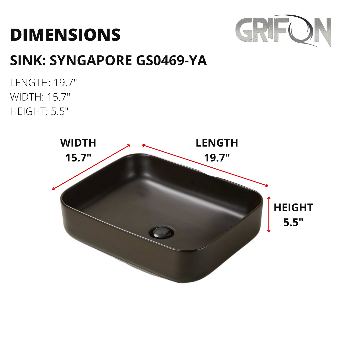 Ceramic Bathroom Sink in Black