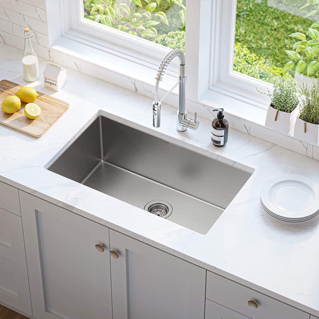 Single bowl Undermount Standard Kitchen sink with accessories