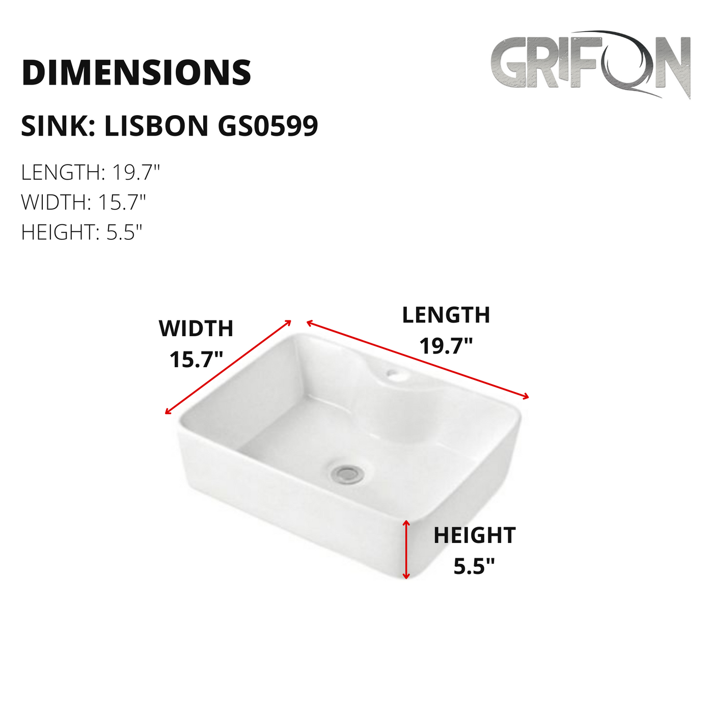 Ceramic Bathroom Sink in White